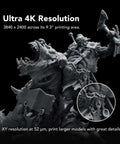Detailed miniature printed with Sonic Mighty 4K Resin 3D Printer with Monochrome 9.3 Inch LCD, showcasing 52 Micron XY detail.