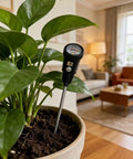 2 In 1 Soil pH And Moisture Meter Plug And Play No Battery Needed Portable Garden Tool in houseplant showing quick readings