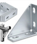 Rock Solid 4 Piece Carbon Steel Gusset Brackets For 1 5/8 Inch Strut Channel Right Angle Connectors, showing reinforced triangle base.