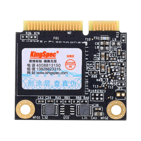 MSATA Mini PCIe Half Size SSD 128GB for Industrial Motherboards With Snappy Read Speeds Up To 510MB/s And Solid Write Speeds Up To 350MB/s TLC NAND SMART TRIM NCQ Support For Beefed Up Industrial Performance And Easy Integration. mSATA SSD circuit board with gold connector