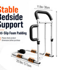 Heavy Duty Bed Rails for Elderly and Seniors Safe Bed Cane with 350LBS Capacity ASTM F318624 Certified, dimensions shown