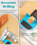 Close-up of The Easy Hinge Mate Quick Install Hinge Jig With Magnetic Locking For No Drill Door And Cabinet Setup on wood.