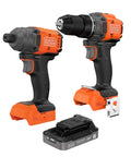 20v Max Cordless Drill And Impact Driver Combo Kit With Brushless Motor 2ah Battery Charger LED Light and Badass Torque Muscle for Tough DIY builds and Heavy Duty grit around the house.