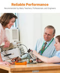 Teachers and engineers using Digital Multimeter With Backlit LCD Your Everyday Volt Meter And Ammeter Ohm Meter in classroom.
