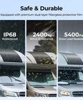 Arch Pro 200W Anti Shading N Type Fiberglass Flexible Solar Panel on RV showing water, wind, and snow resistance capabilities
