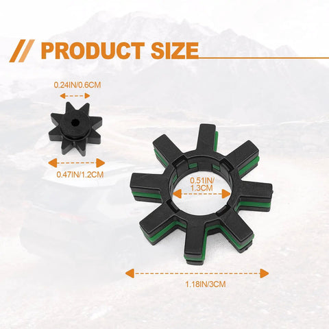 Product size image of Rock Solid Electric Power Steering Motor Shaft Kit For Select Toyota Models showing two black plastic parts.