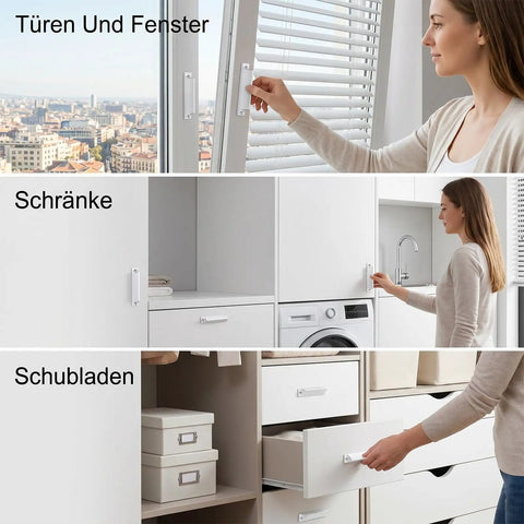 2 Pack Surface Mounted Cabinet Pulls for Kitchen Cabinets and Drawers Aluminum Alloy Window Sash Handles 3 Inch Hole Center on white cabinet and drawer