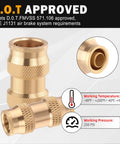 5 Piece 5/8 Inch Quick Push To Connect Brass Fittings Union Straight DOT Approved Air Line Adapter Set for Cars