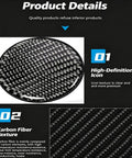 Close-up of carbon fiber texture and high-definition icon for Tesla Cybertruck Cup Holder Coasters 2 Pack Waterproof Anti Slip Interior Panels Shield Against Spills And Scratches Game Changer Fit 2023 To 2025 Models.