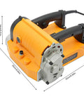 Heavy Duty Electric Wall Planer For Floor Tile Removal 4580W Motor 3500 RPM Adjustable Depth Concrete Scraper With Carry Case top view showing size and design.