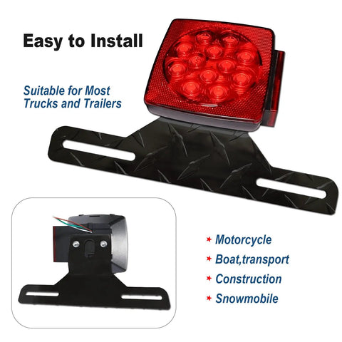 Rugged Heavy Duty Aluminum Trailer License Plate Bracket Holder For Trucks Trailers RVs Boats Universal Plates Black