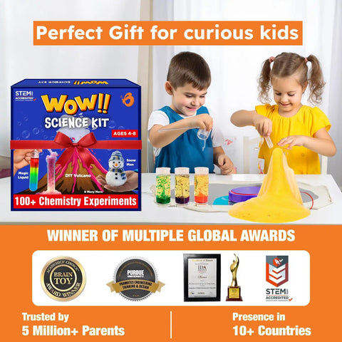 Two kids enjoying Over 100 Hands On Science Kits For Kids Ages 4 To 8 Fun STEM Experiments Safe Materials Easy Tools Ideal Gift For 6 And 7 Year Olds Totally Cool At Home Science Projects For Curious Kids