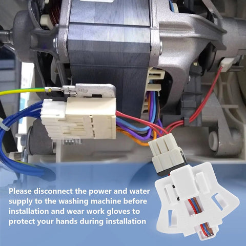 Washer Speed Sensor And Rotor Position Sensor Replacement For Front Load Washers Plug And Play Easy Install With Durable Performance Compatible With Models WH12X26330 WH12X25294 PS16619248 AP7020336 GTW335ASN1WW GTW465ASN9WW HTW240ASK6WS installed on washer motor