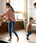 Family enjoying time on Heavy Hitter Underlayment Roll For Luxury Vinyl Plank Laminate And Engineered Wood Floors Sound Blocking Dense Comfort 50 Square Foot Spool.