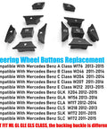 Mercedes Benz Steering Wheel Button Cover Replacement For A Class W176 B Class W246 C Class W204 E Class W207 W212 GLK X204 CLA W117 CLS W218 SLK SLC W172 Black button set layout