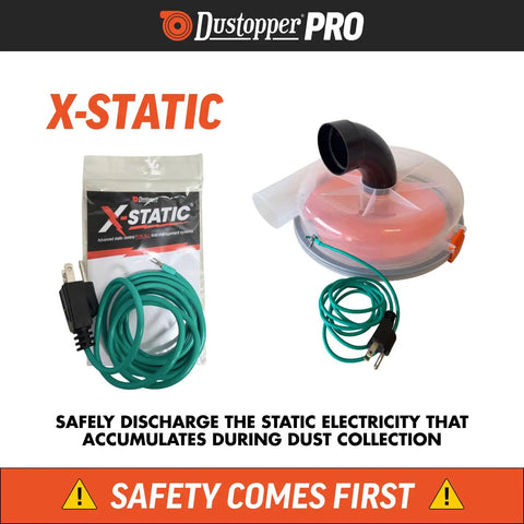X Static Grounding Kit For Cyclone Dust Collectors And Shop Vacuums Anti Static Ground Wire And Grounding Plug displayed