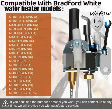Pilot Assembly For Natural Gas Water Heaters Fits Bradford White And Honeywell CS8840A1-1041 And 233-47845-05 Replacement Part