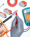 Super Easy Push In Lever Wire Connectors 10 Pack Quick Splice Terminals for household electrical projects with tools.