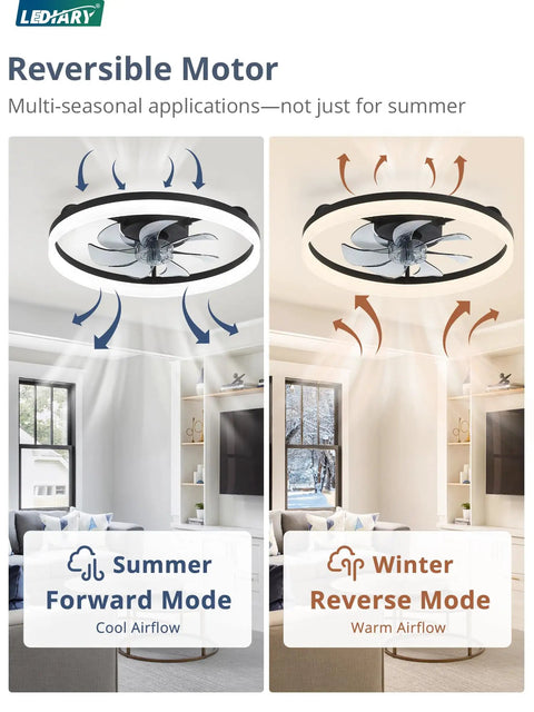 20 Inch Black Bladeless Ceiling Fan Drops Slick Integrated Looks With A Clean Seamless Silhouette Plus Bright Led Lighting Effortless App Control And A Tight Flush Mount Fit Perfect For Compact Rooms Where You Want Fresh Air That Feels Crisp in summer and winter modes.