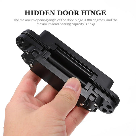 Heavy Duty Metal Invisible Door Hinge 180 Degree Concealed Cross Swing For Wooden Doors Load Bearing Up To 40kg Black Titanium Finish