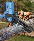 8 Inch Cordless Mini Chainsaw With Dual 2000mAh Batteries Electric Handheld Tree Trimmer cutting tree branch outdoors