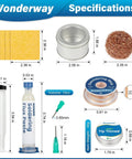 Tip Cleaning Kit With Solder Wick Brass Cleaning Wire Solder Iron Tip Cleaner Cleaning Sponge And Lead Free Flux For Quick PCB Repairs layout
