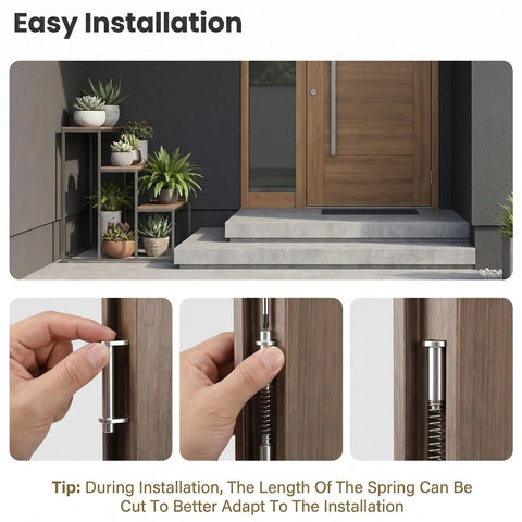 Installation of 4 Pack Storm Door Hinge Replacement Kit With Aluminum Hinges And Steel Spring Pins, easy setup guidance included