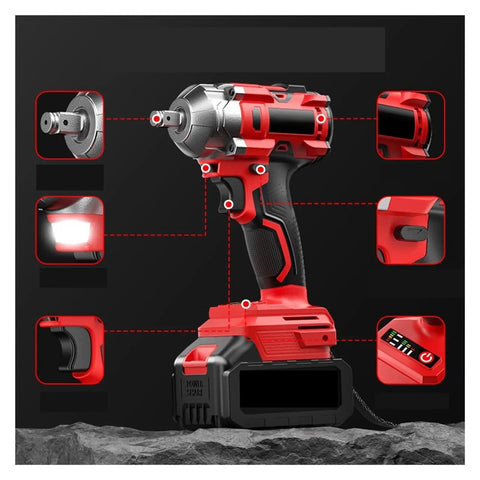 GANGSUQD Brushless Cordless Impact Wrench With Massive Torque Auto Repair Electric Screwdriver High Capacity Battery Powerful Power Tool For Car Truck And Rv Maintenance Projects