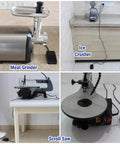 Heavy Duty 10 Foot Momentary Foot Switch Pedal Controller With 3 Prong Piggyback Plug for Meat Grinder and Scroll Saw