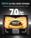 2-In-1 Filament Dryer And Annealing Box showing 500W power and 70°C heating in 30 mins