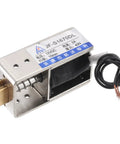 12 Volt DC Solenoid Electromagnet Push Pull Actuator Open Frame For Linear Motion 40N 10mm Stroke Must Have For Machinery, Vending Machines, Home Automation And Industrial Projects JF S1670DL open-frame solenoid with wire lead
