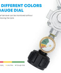 Stanbroil horizontal two-stage propane regulator with gauge and black knob, 3/8 in NPT QCC1
