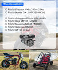 22lb Valve Spring Kit For 212cc 196cc Go Kart Engines compatibility chart with images of a motorbike and go-kart.