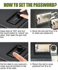 Steps to set combination on Portable Pistol Safe for Travel and Cars Handgun Lock Box with 3 Digit Combination Lock Concealed Under Seat Safe