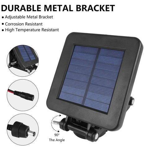 Solar Panel 6V For Deer Feeder With Adjustable Mounting Bracket And Alligator Clips, Efficient Dope Charger