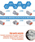 DT Connector Kit 706 Pcs For DT Series 2 3 4 6 8 12 Pin Connectors with PA66 waterproof housings displayed