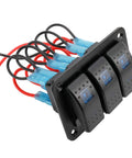 12-24V Boat Switch Panel With Illuminated Rocker Switches Aluminum Pre-Wired Dash Panel Plug And Play Ready 2 3 4 5 6 8 Gang Options