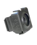 Heavy Duty 10-32 Cage Nuts 25 Pack Black Oxide Snap-In Server Rack Hardware close-up view of the fastener, showcasing its design and build.