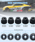 48P Pinion Gear Set For One Tenth RC Car With 3.175mm Shaft Hole Includes 18T 19T 20T 21T 22T 48 Pitch Motor Gears Upgrade Kit