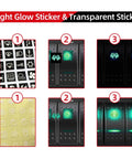 Night glow and transparent stickers for 12 Volt Green LED 6 Gang Rocker Switch Panel With USB Charger And Cigarette Lighter Socket Voltmeter