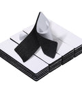 Heavy Duty 1x4 Inch Hook And Loop Fastener Strips With Adhesive, 20 Sets stacked, showing double sided sticky tape, black color