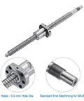 Beefy SFU1605 Ball Screw Kit For CNC Machines with standard end machining BK BF12, showing 6-hole design and close-up of end