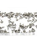 Built Tough 100 Piece Set Of Size 8 By 1 2 Inch 304 Stainless Steel Pan Head Phillips Self Tapping Sheet Metal Screws arranged in a clear container.