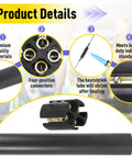 Underground Wire Splice Kit For 14/3 To 8/3 UF Cable Direct Burial Ready, 600 Volt Max, shown with connectors and heat shrink tubing