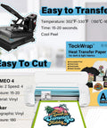 Cameo 4 and heat transfer paper kit, Easy to Transfer, Printable Heat Transfer Paper Kit For Tees, 15 Sheets 8.3 By 11.7 Inches