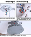 Installation guide for Dope LED Chandelier Pendant With Remote, Dimmable 3000K-6000K Spiral Acrylic Light, 36W Gray