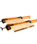 36 Inch Pressure Panel Clamp System Set, Heavy Duty Steel Clamps 2 Pack, 4 Way Pressure for Flat Glueups holding wooden boards