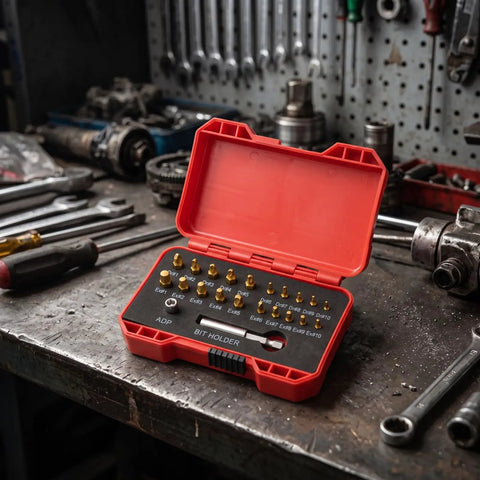 Heavy Duty Screw Extractor Kit With Durable Coating For Stripped Bolts And Broken Fasteners Perfect For Garage Pros And DIY Guys Who Need Quick Fixes, red case open