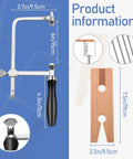 All In One Jewelry Making Tool Kit With Saw Frame And 144 Blades, Bench Pin Clamp, measurements and details shown