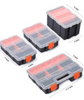 Four Piece Toolbox Storage Set With Customizable Removable Dividers Heavy Duty Durable Plastic Organizers For Tools And Parts view